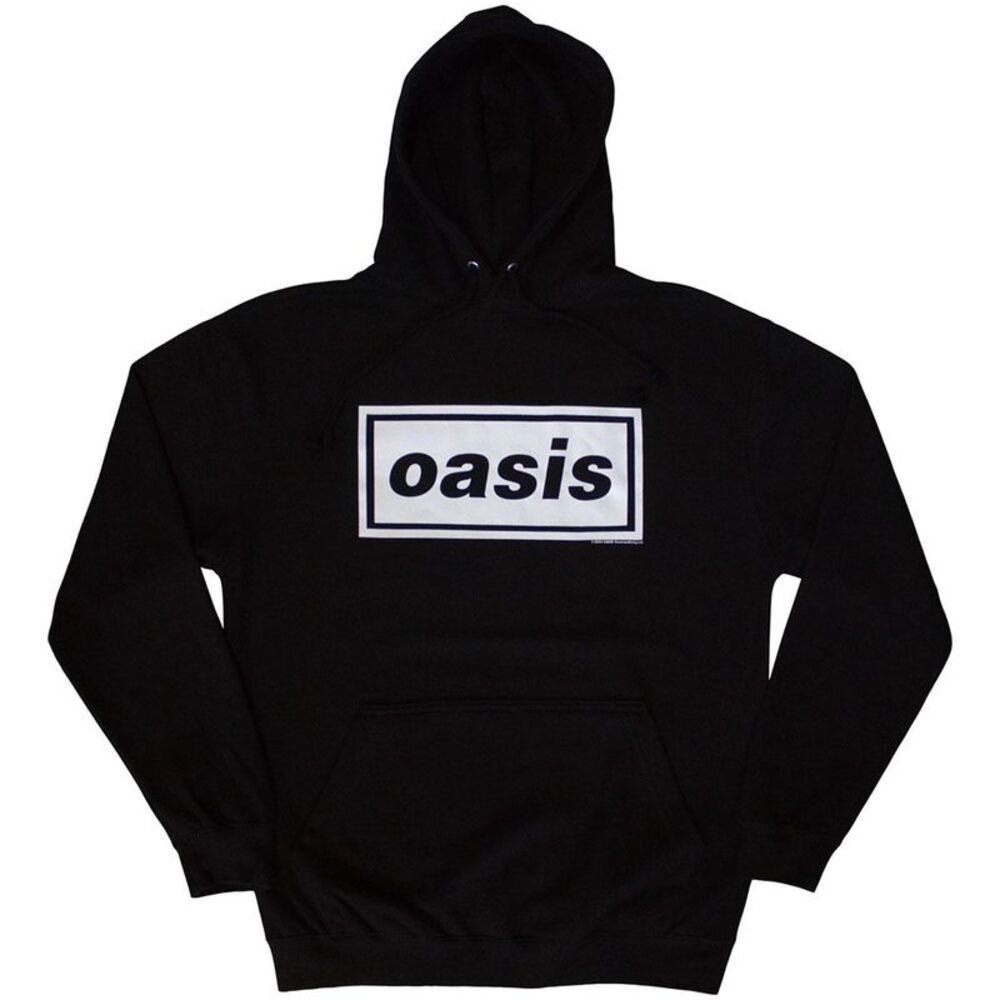 Oasis Unisex Adult Decca Logo Pull Over Hoodie / Black